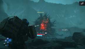 Fighting a BT in Death Stranding 2.