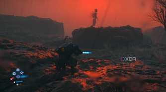 Hiding from a watcher BT in Death Stranding 2.