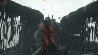 Higgs summoning a mecha-BT in Death Stranding 2.