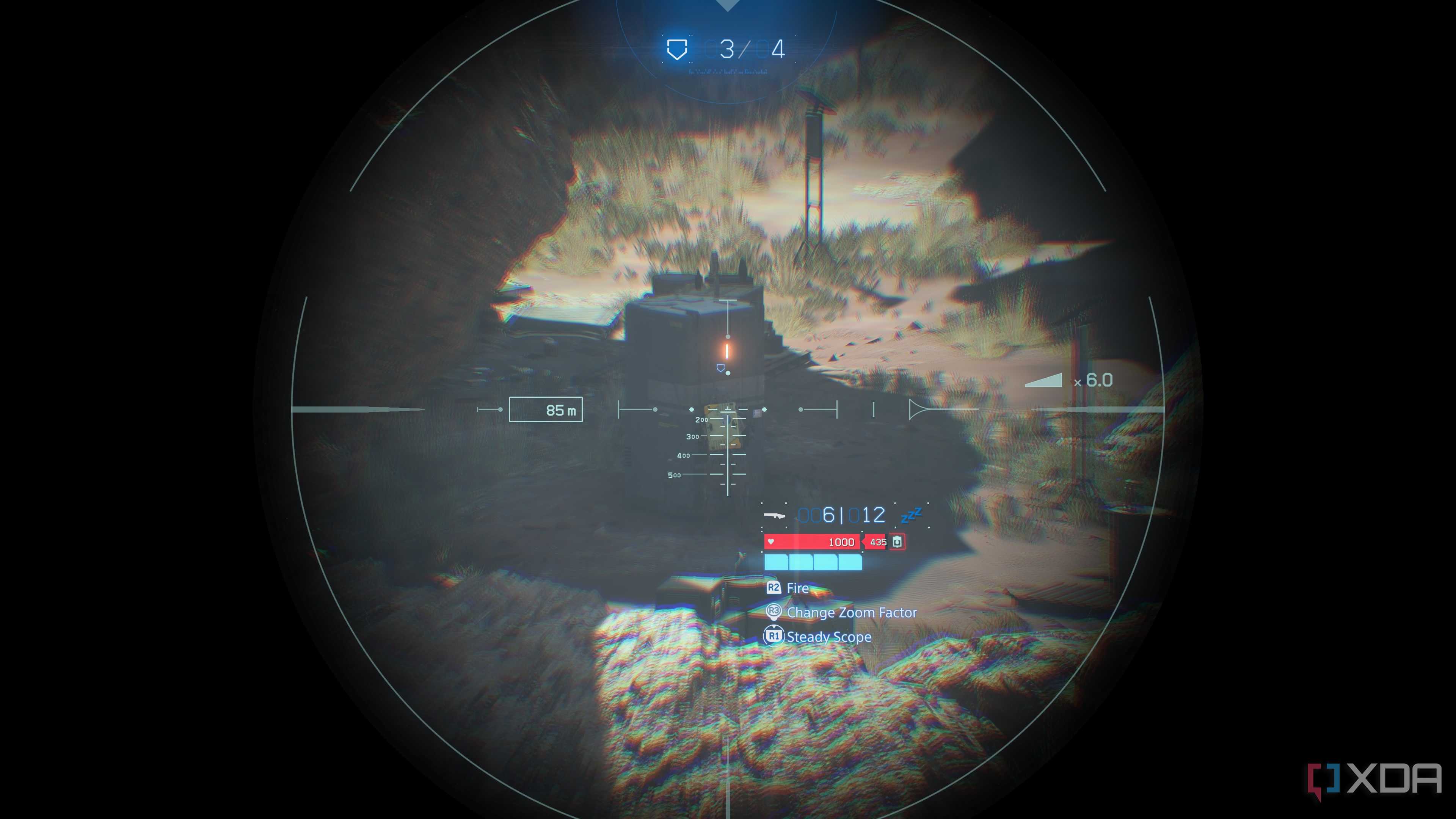 Scouting an enemy base in Death Stranding 2.