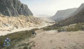 Sam riding a trike in Death Stranding 2.
