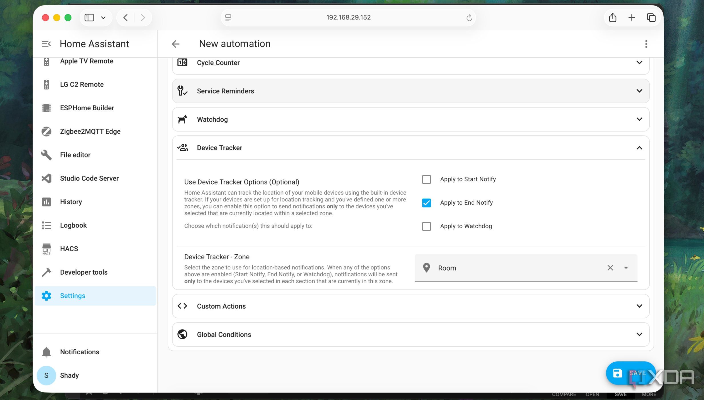 Setting up Device tracking in Automation