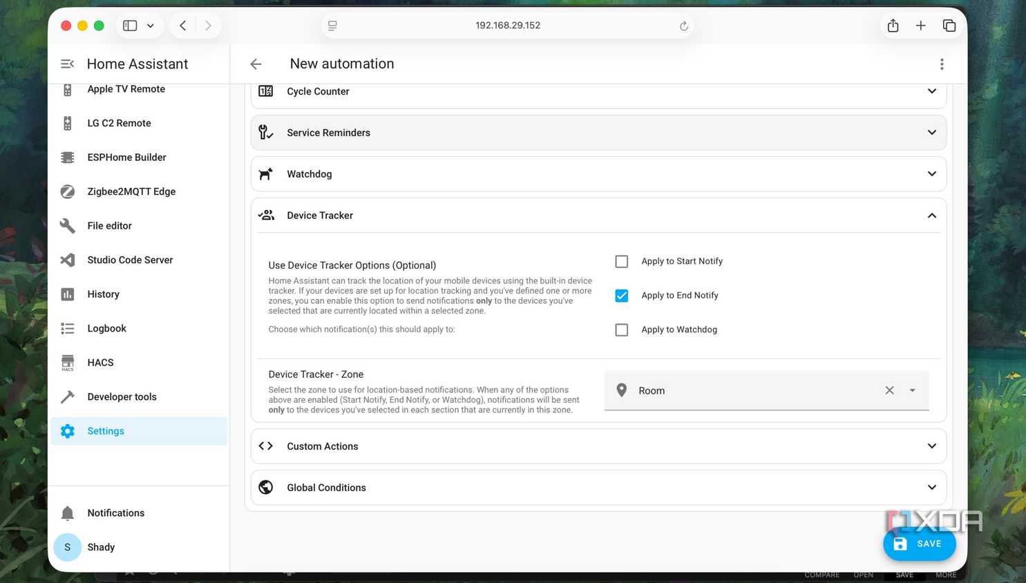 Setting up Device tracking in Automation