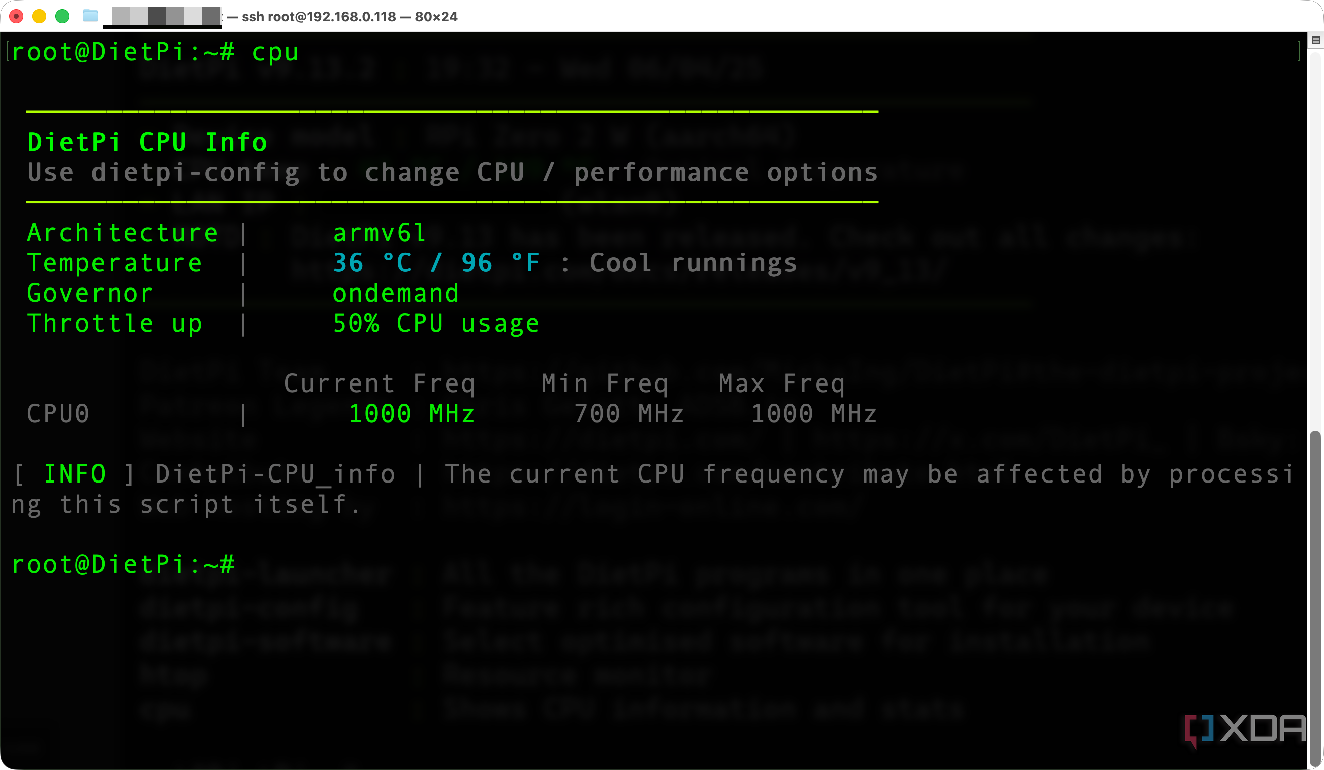 DietPi CPU info