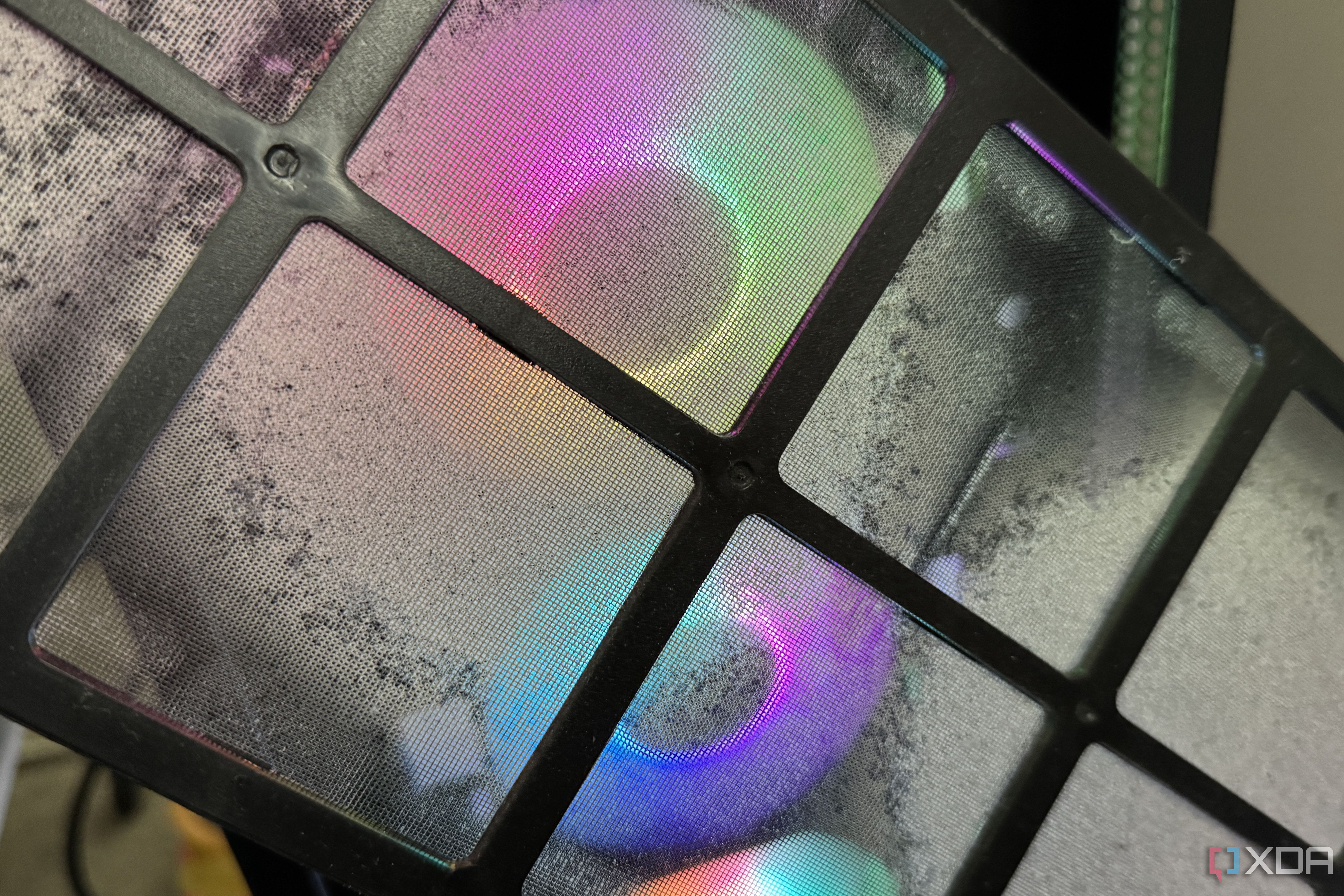 Image showing a dusty filter on the front of a PC case