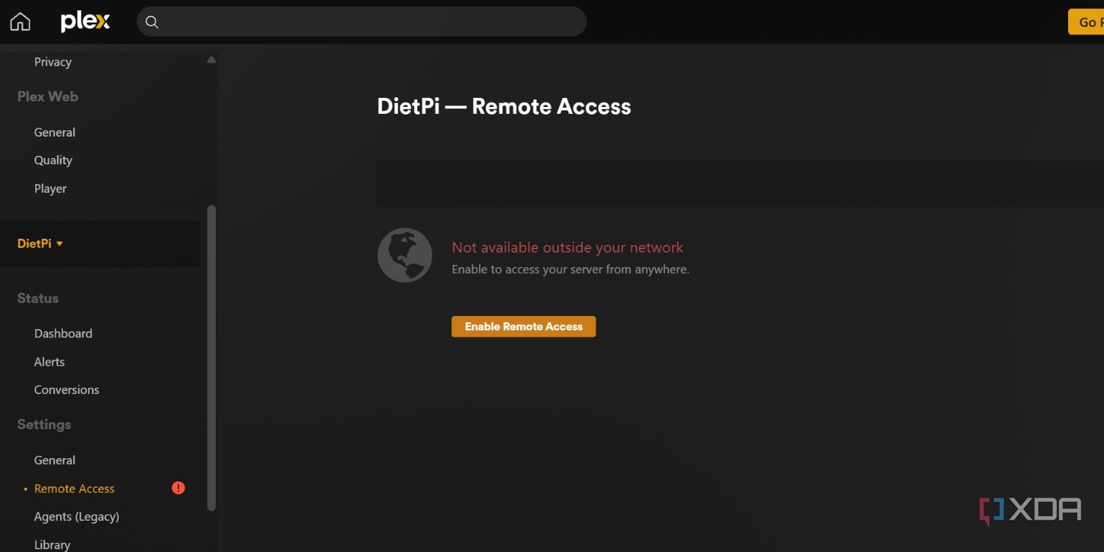 screenshot of disabling remote access webui