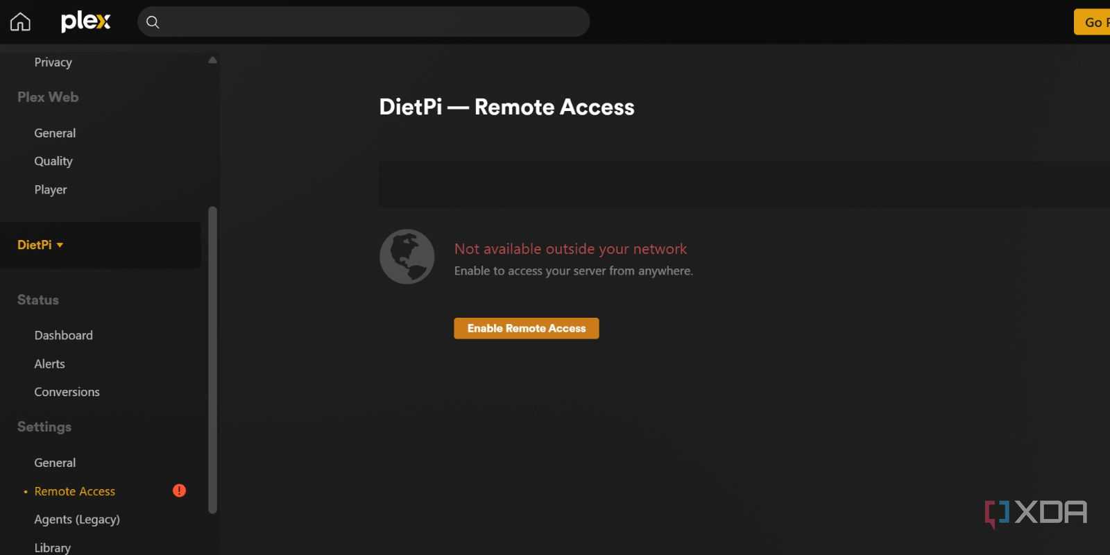 screenshot of disabling remote access webui