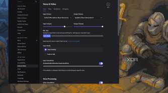 Screenshot showing voice and audio settings in Discord