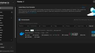 screenshot of docker portainer home