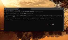 screenshot of docker swarm initialization