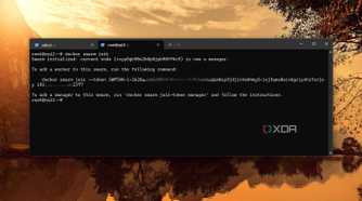 screenshot of docker swarm initialization