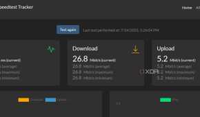 screenshot of docker swarm speedtest tracker service