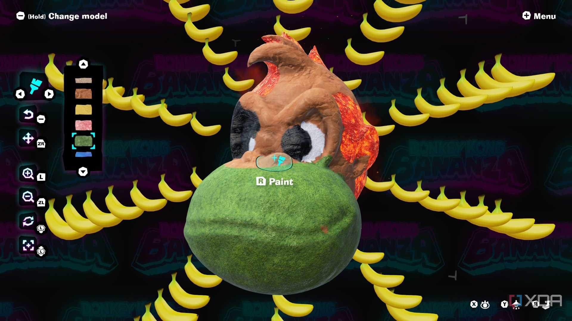 A screenshot of Artist Mode in Donkey Kong Bananza