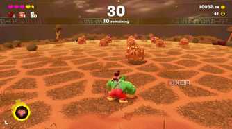 A screenshot of a challenge room in Donkey Kong Bananza