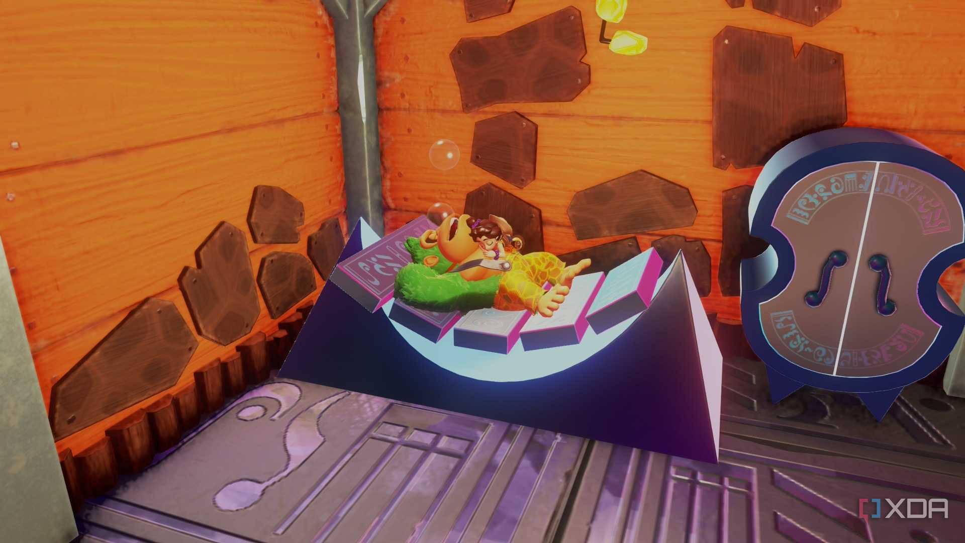 A screenshot of a DK hideout recently made in Donkey Kong Bananza