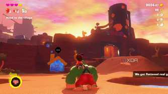 A screenshot of DK exploring one of the new areas in Donkey Kong Bananza