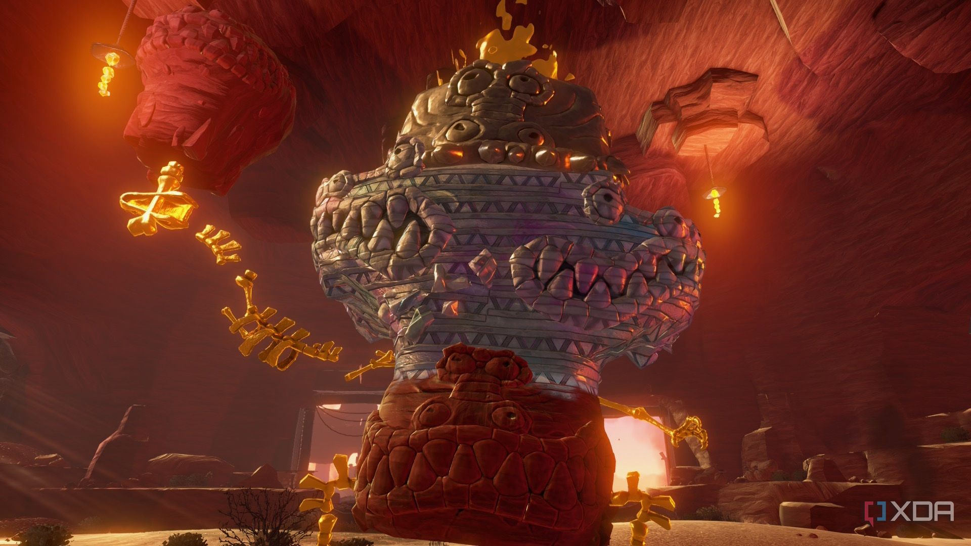 A screenshot of a boss battle in Donkey Kong Bananza