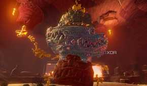 A screenshot of a boss battle in Donkey Kong Bananza