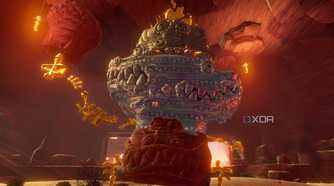 A screenshot of a boss battle in Donkey Kong Bananza