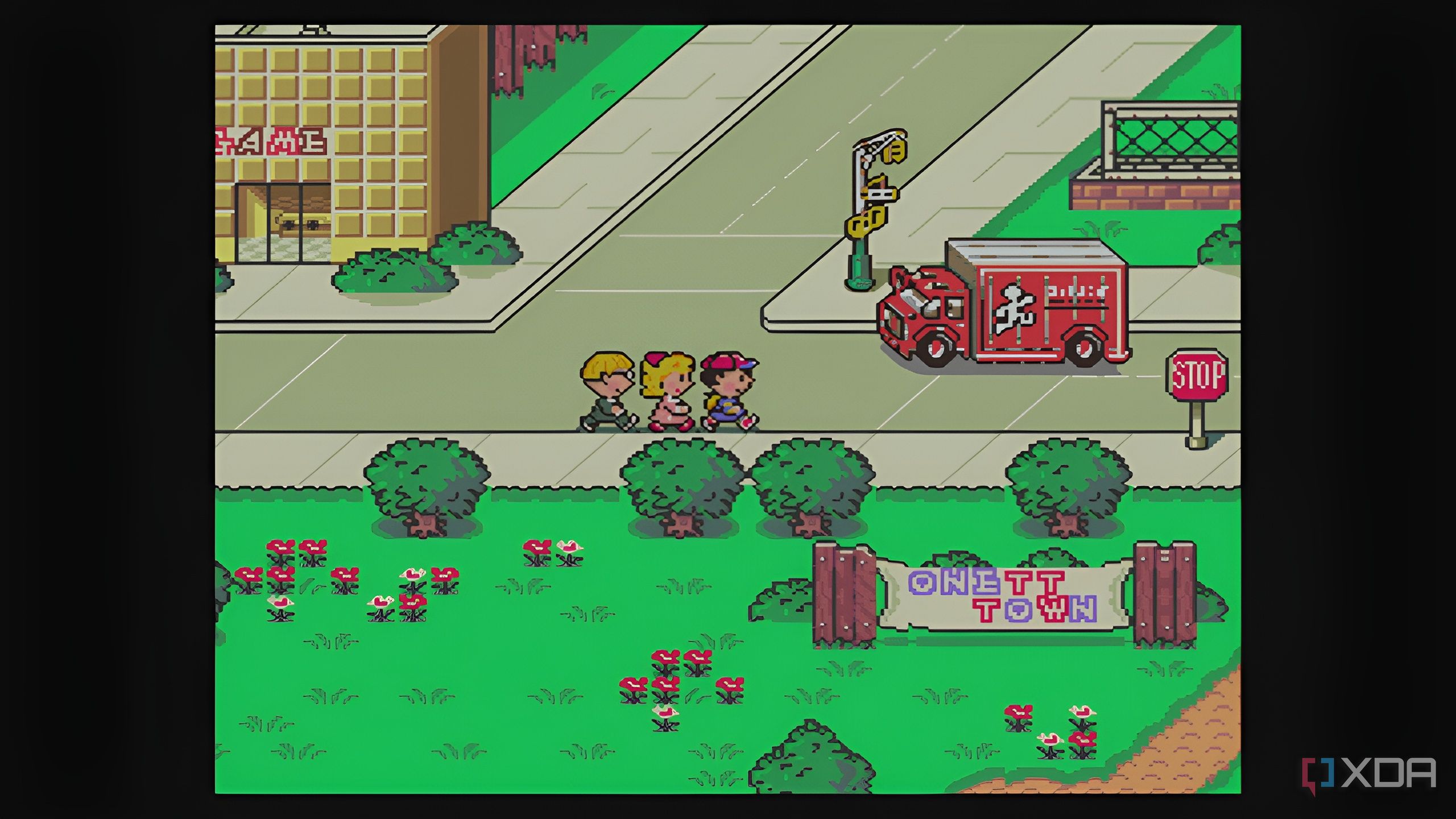 earthbound-firetruck-onett-town