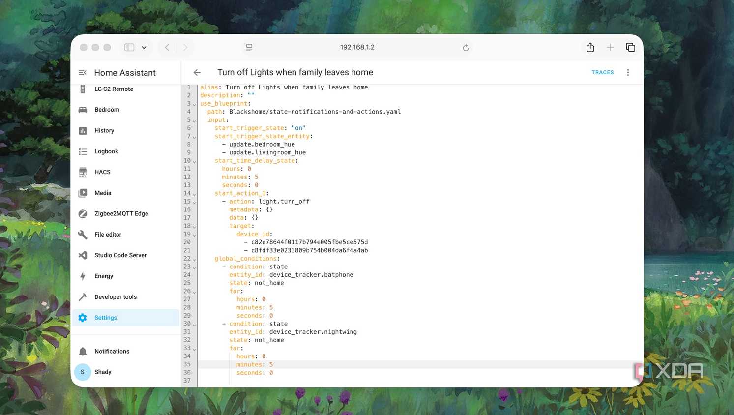 Как новые функции Home Assistant упростили создание автоматизаций Editing turn off lights automation YAML