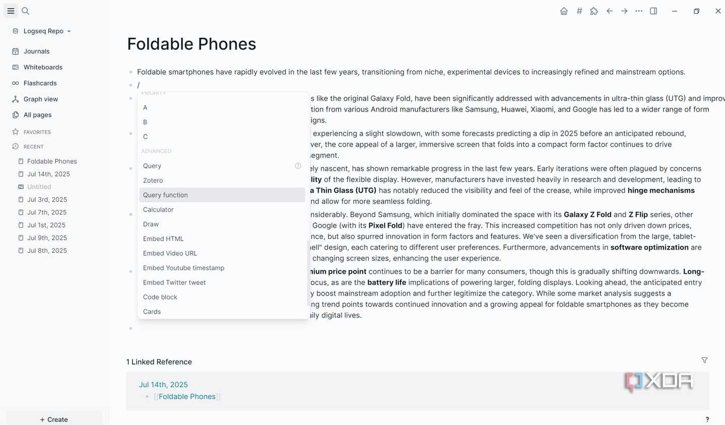 Embed video in Logseq notes