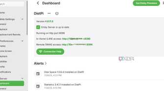 screenshot of emby settings page