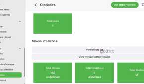 screenshot of emby stats plugin page