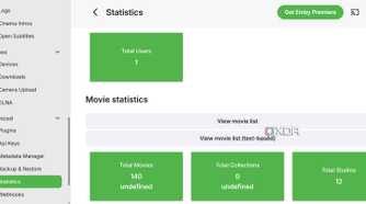 screenshot of emby stats plugin page
