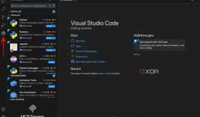 Extensions tab in VS Code