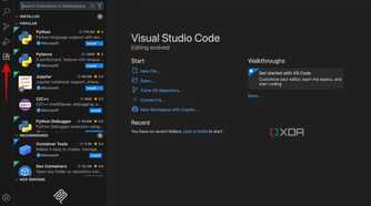 Extensions tab in VS Code