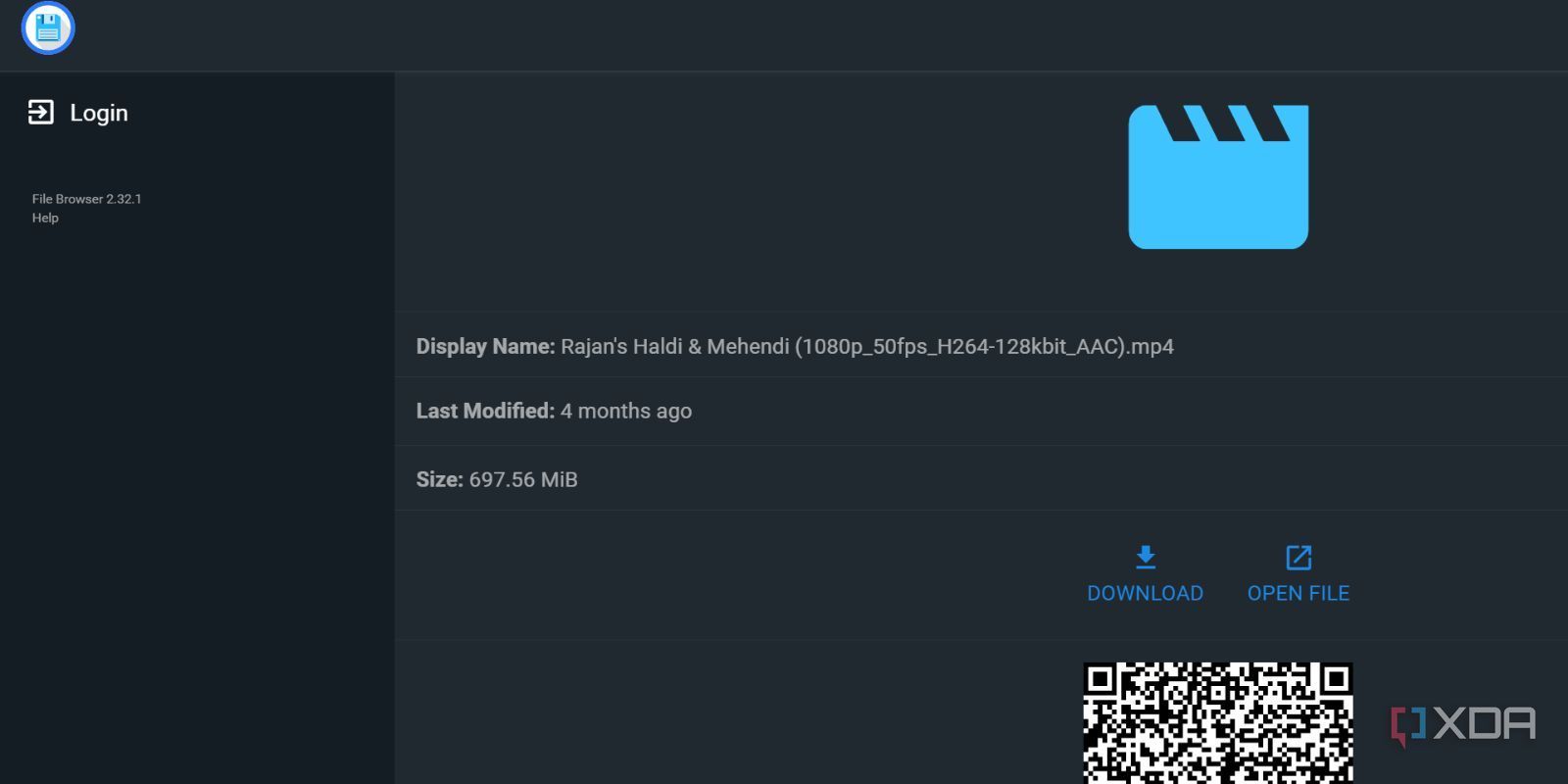 screenshot of file browser sharedlink chrome