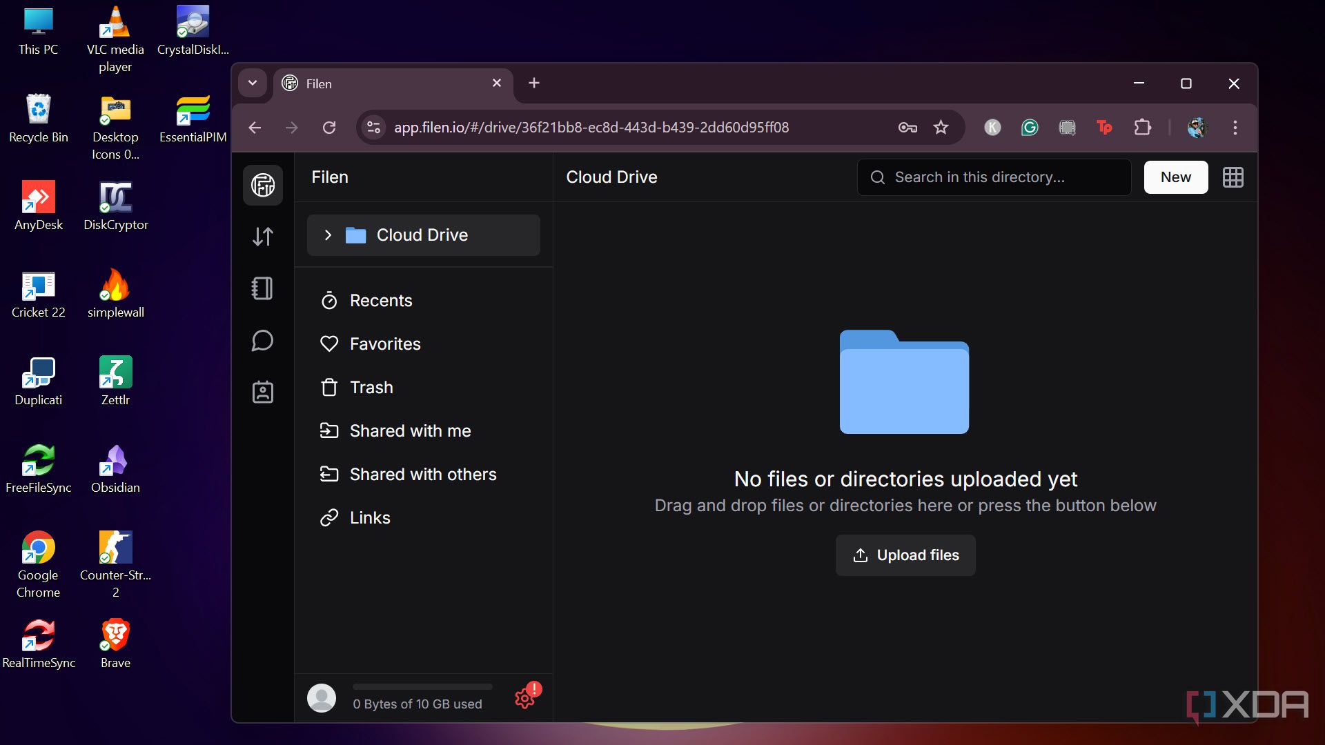 Filen on Web browser