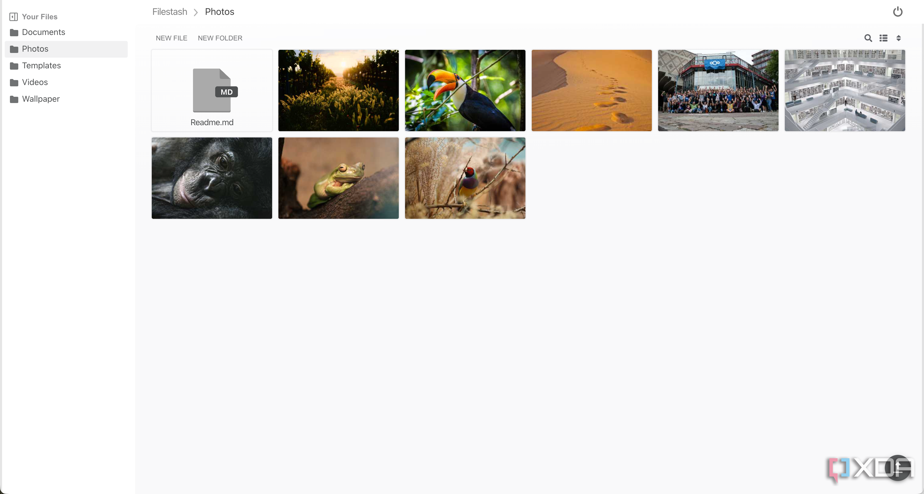 Filestash photos folder