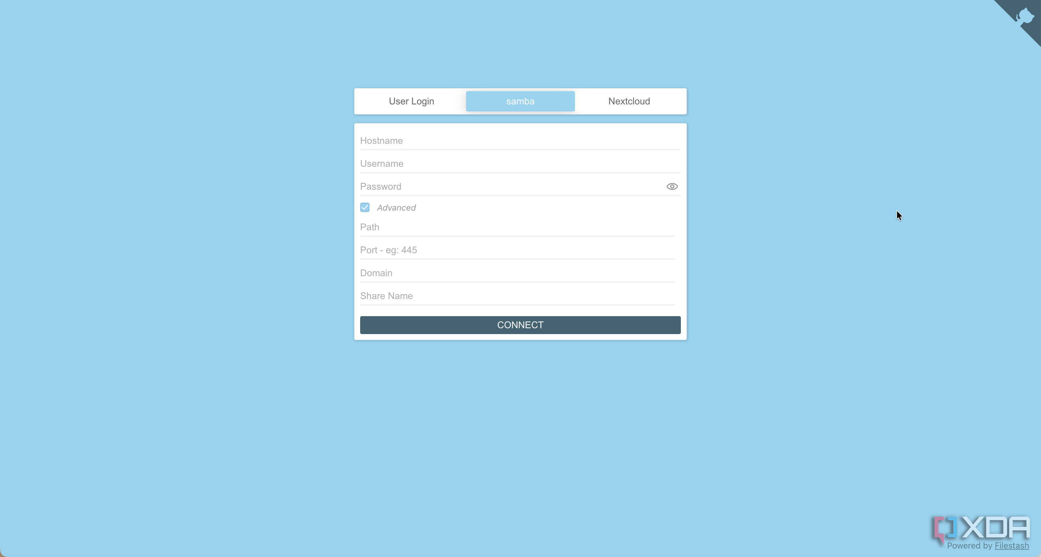 Filestash samba login