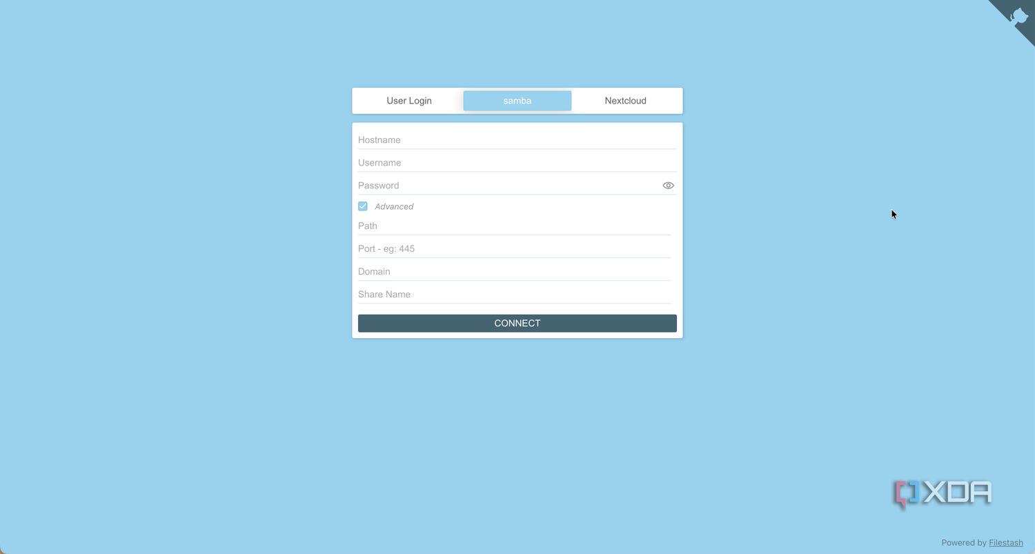 Filestash samba login