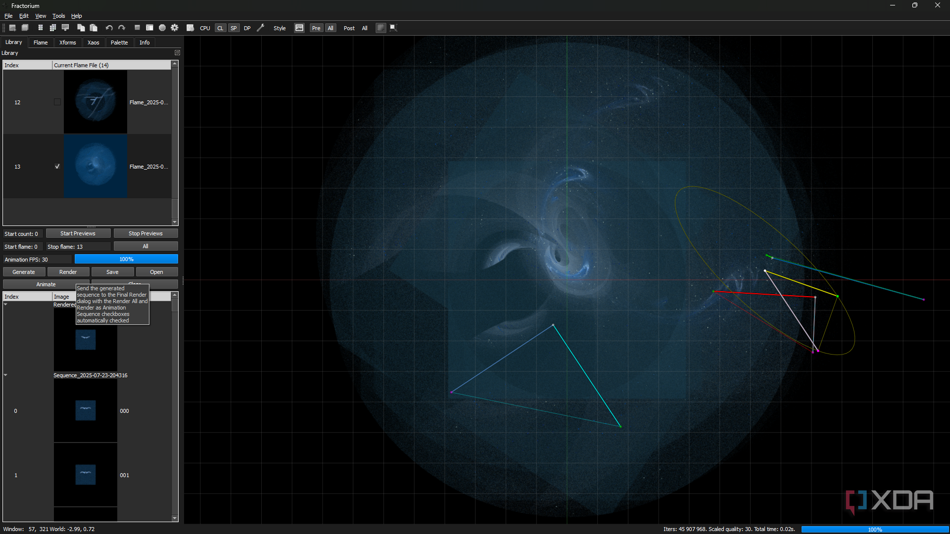 Fractorium generating fractal animation