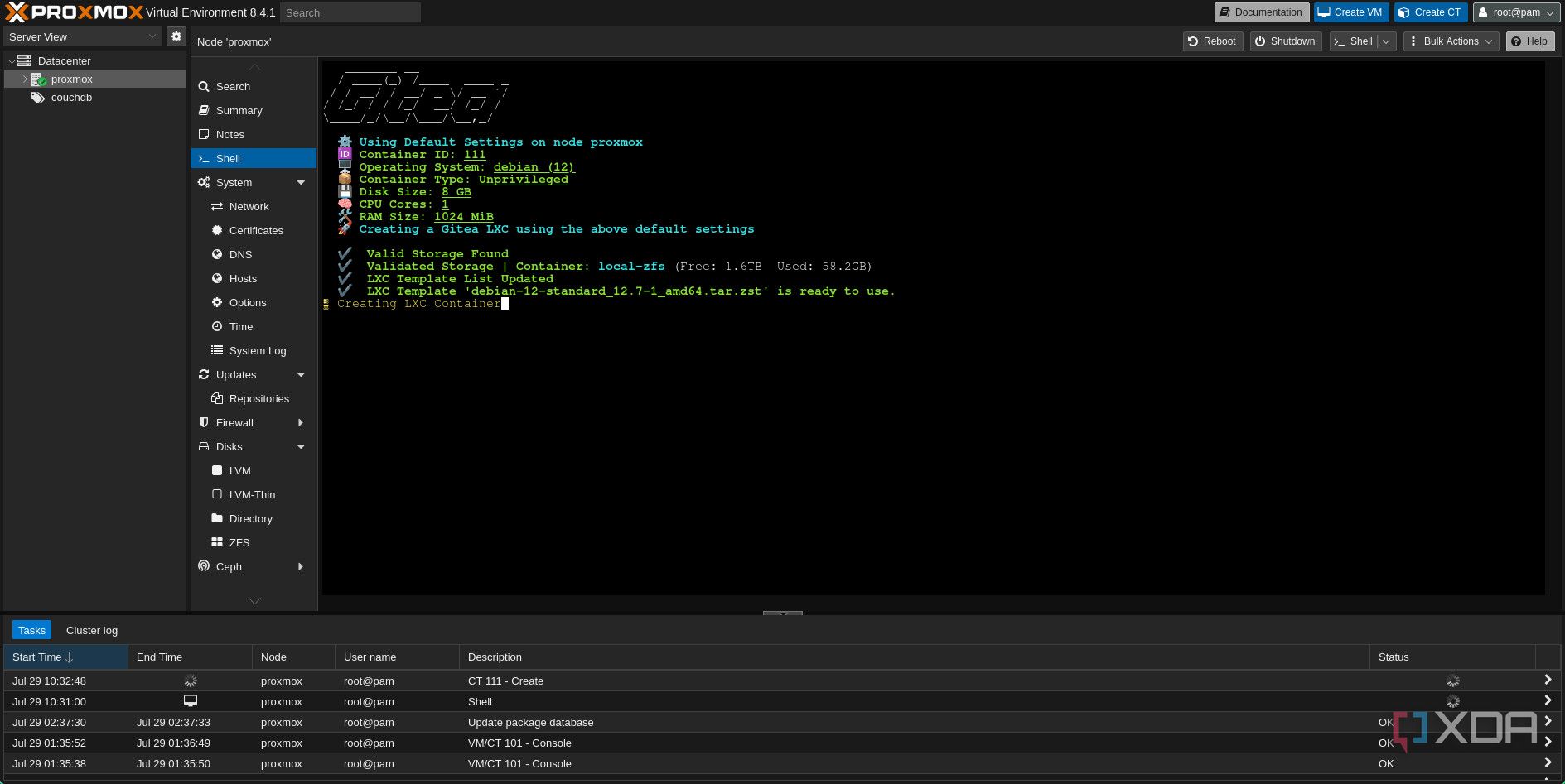 Installing Gitea on Proxmox