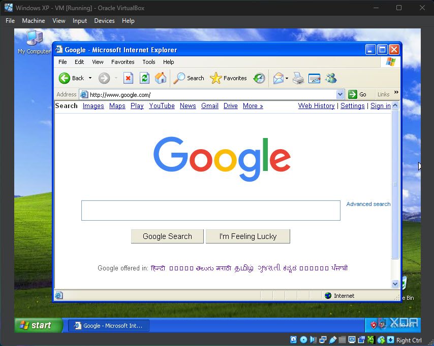I tried running Windows XP on a modern laptop using a virtual machine ...