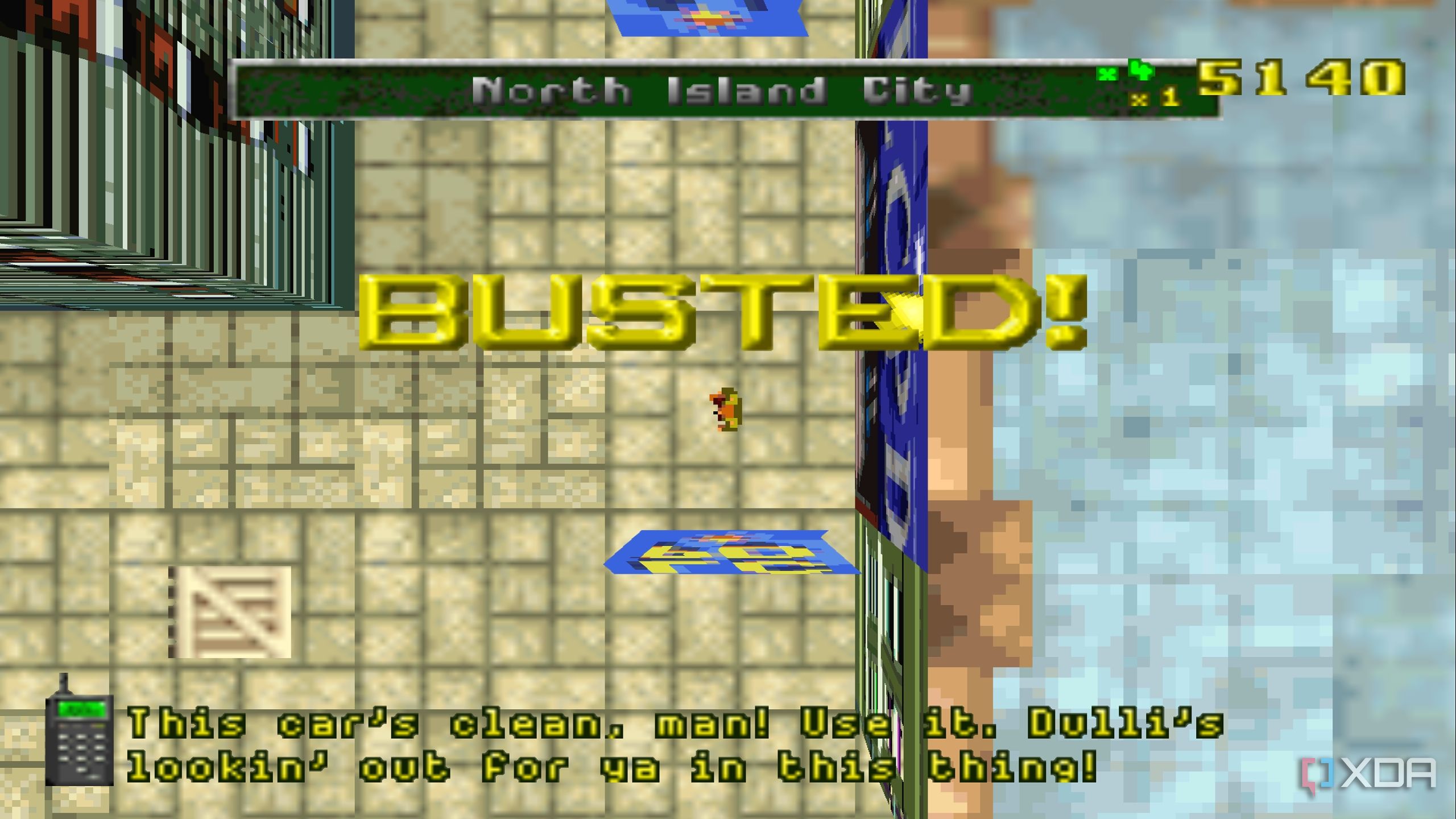 A screenshot from the 1997 game, Grand Theft Auto.
