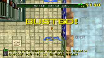 A screenshot from the 1997 game, Grand Theft Auto.