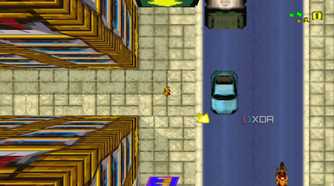 A screenshot from the 1997 game, Grand Theft Auto.