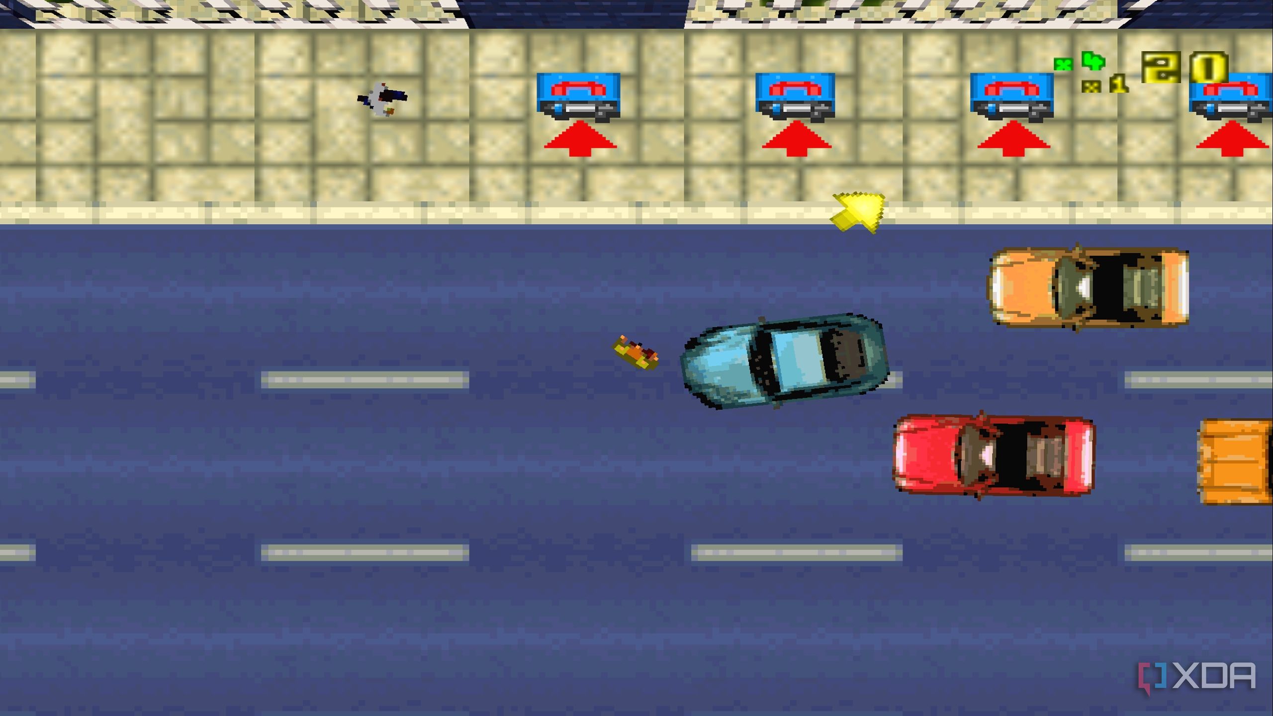 A screenshot from the 1997 game, Grand Theft Auto.