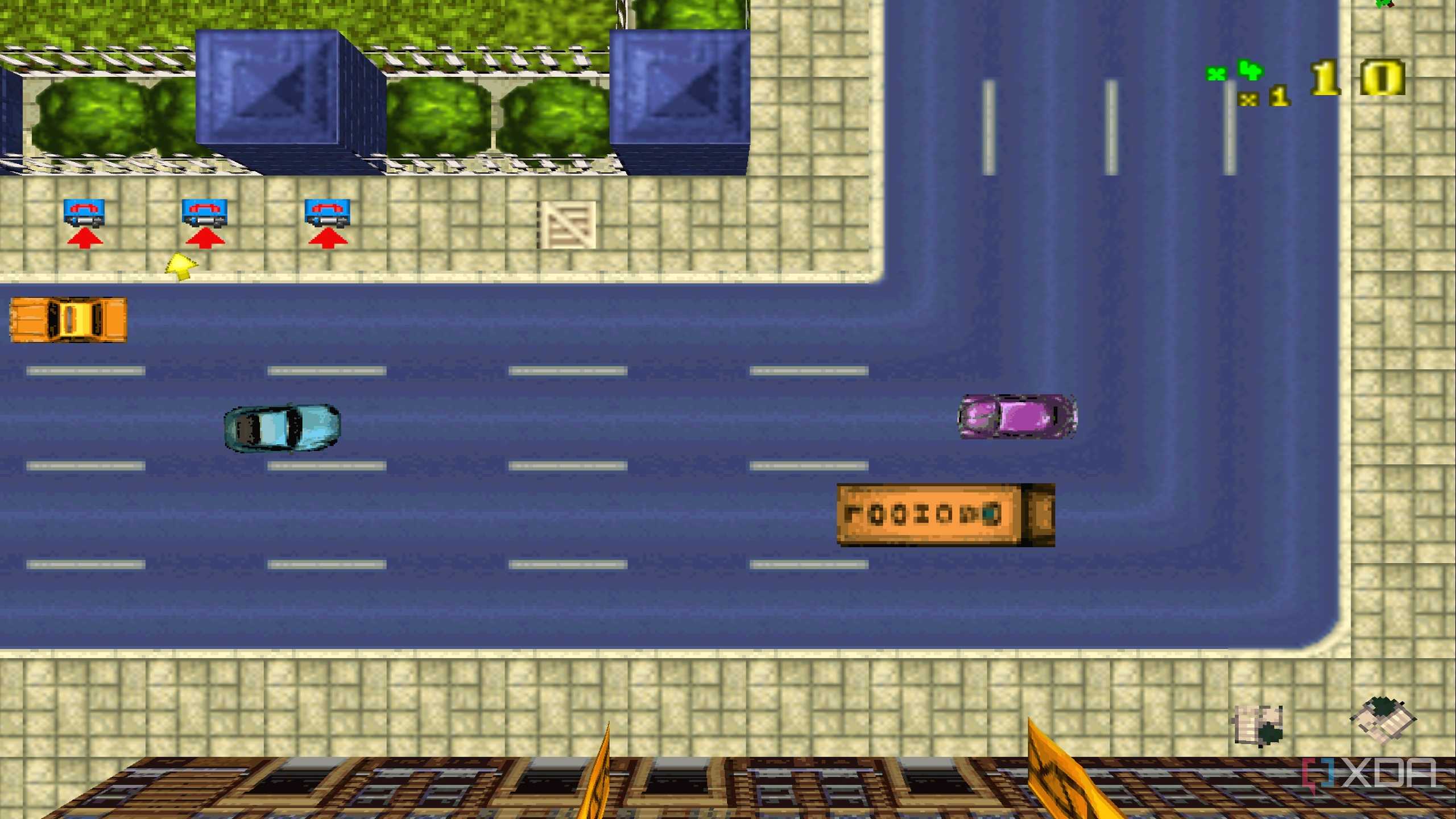 A screenshot from the 1997 game, Grand Theft Auto.