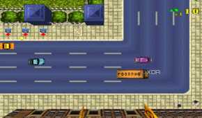 A screenshot from the 1997 game, Grand Theft Auto.