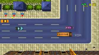 A screenshot from the 1997 game, Grand Theft Auto.