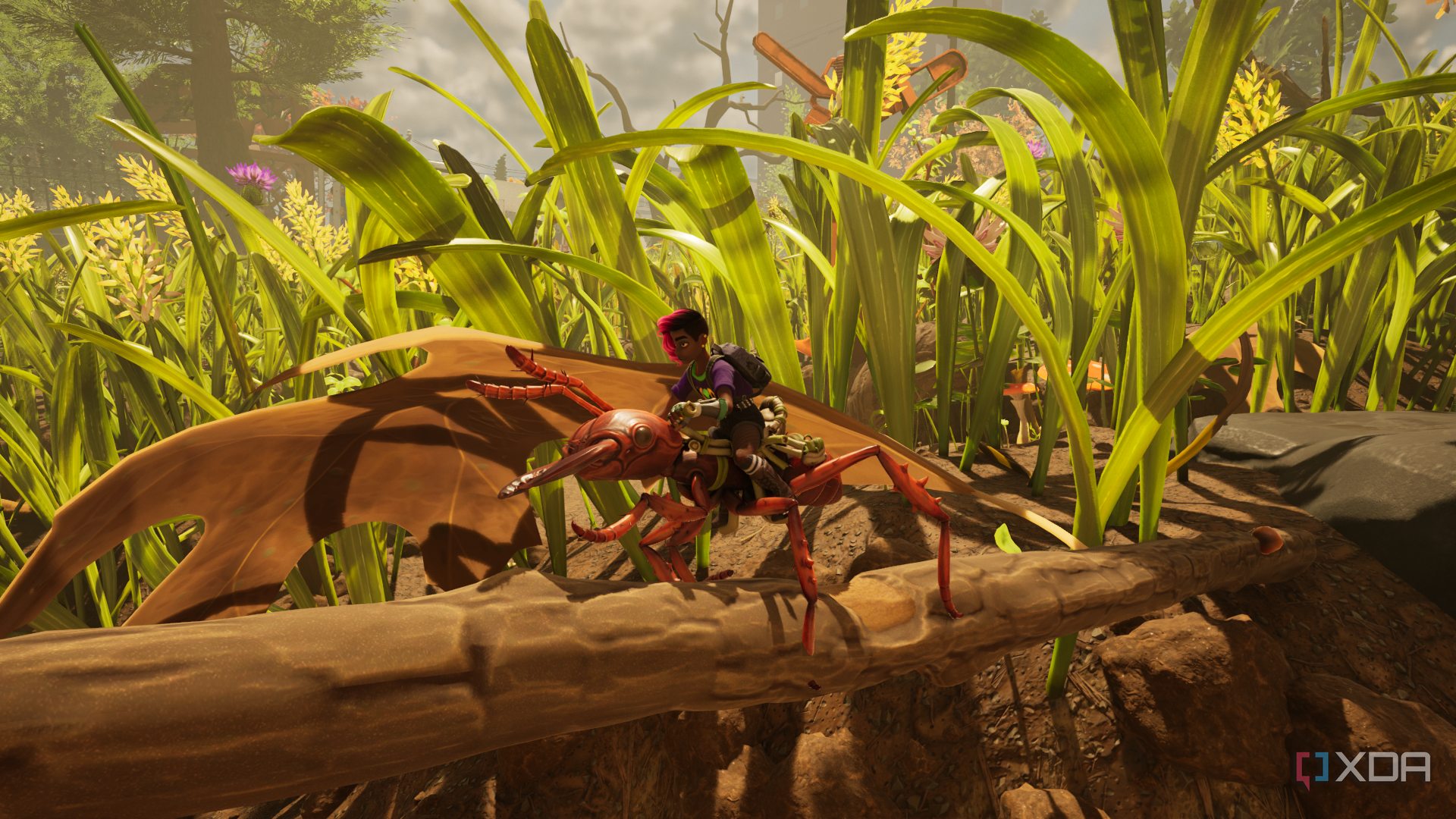 Riding a red soldier ant in grounded 2