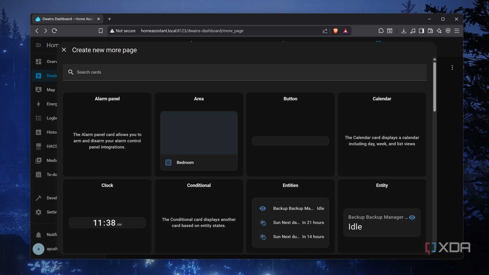 Creating a new page for Dwain's Dashboard on HASS