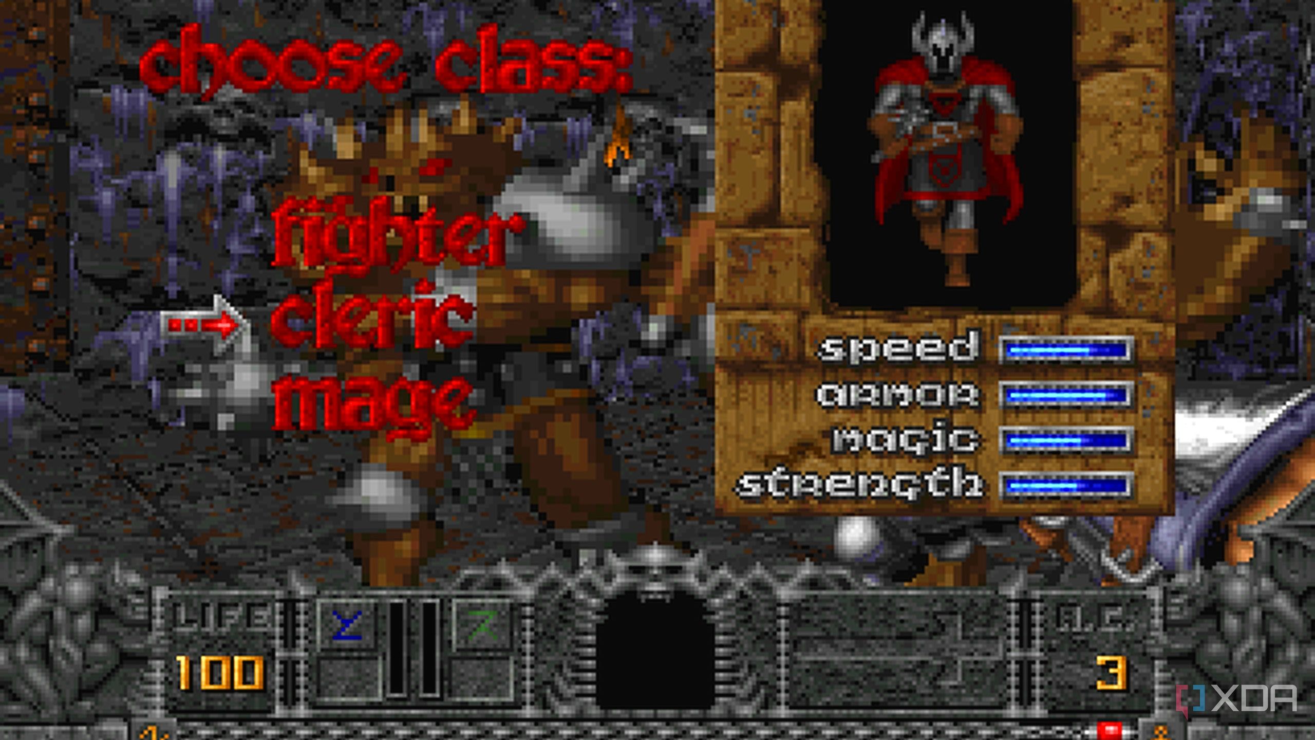 The game Hexen running on DOSBOX.