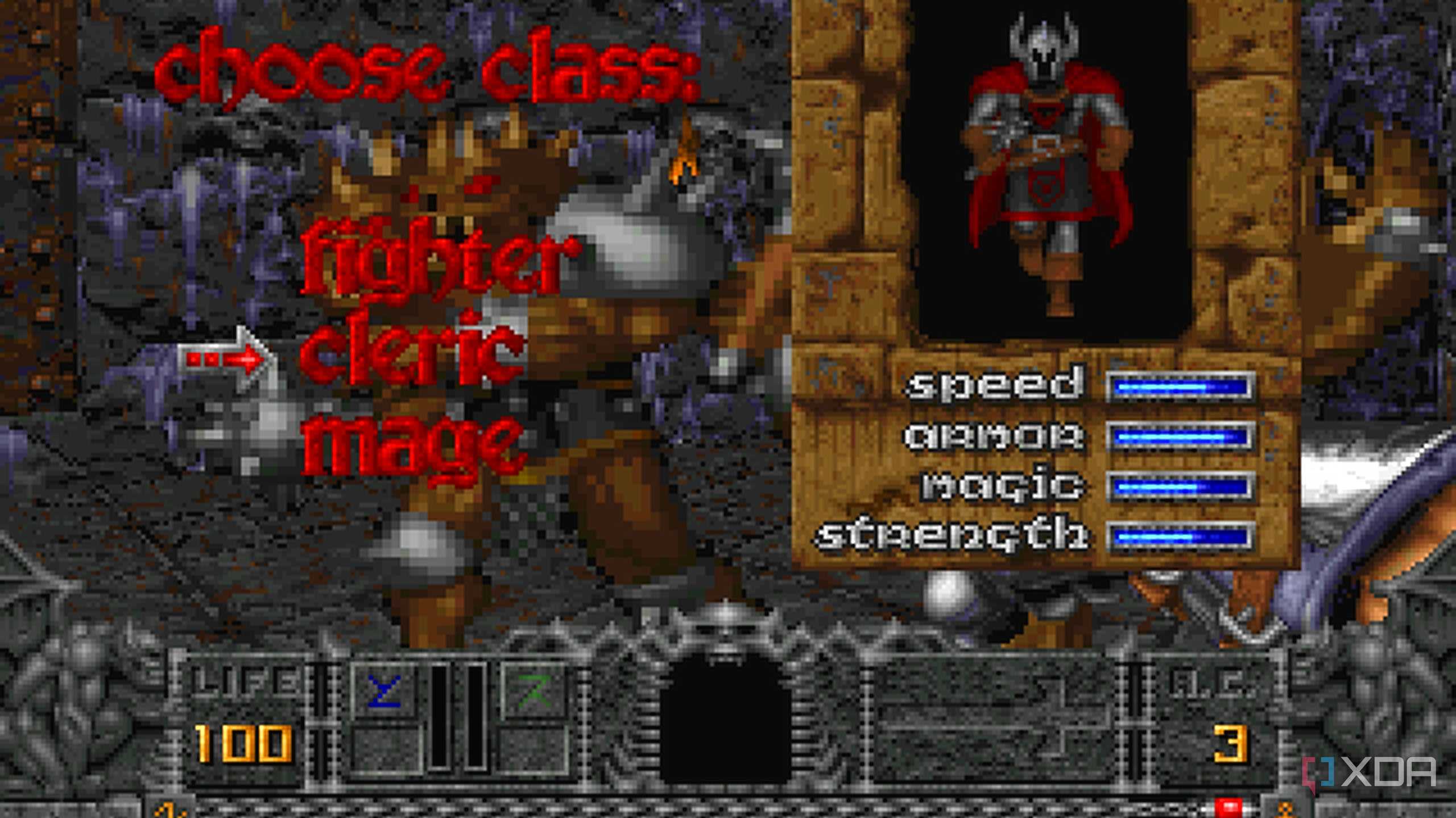The game Hexen running on DOSBOX.